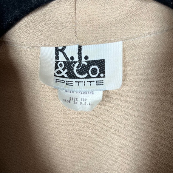 VTG R.J. & Co Women's Tan Dress Suit Set Leopard Trim Size 10P USA *FLAWS*‎ - Picture 6 of 16